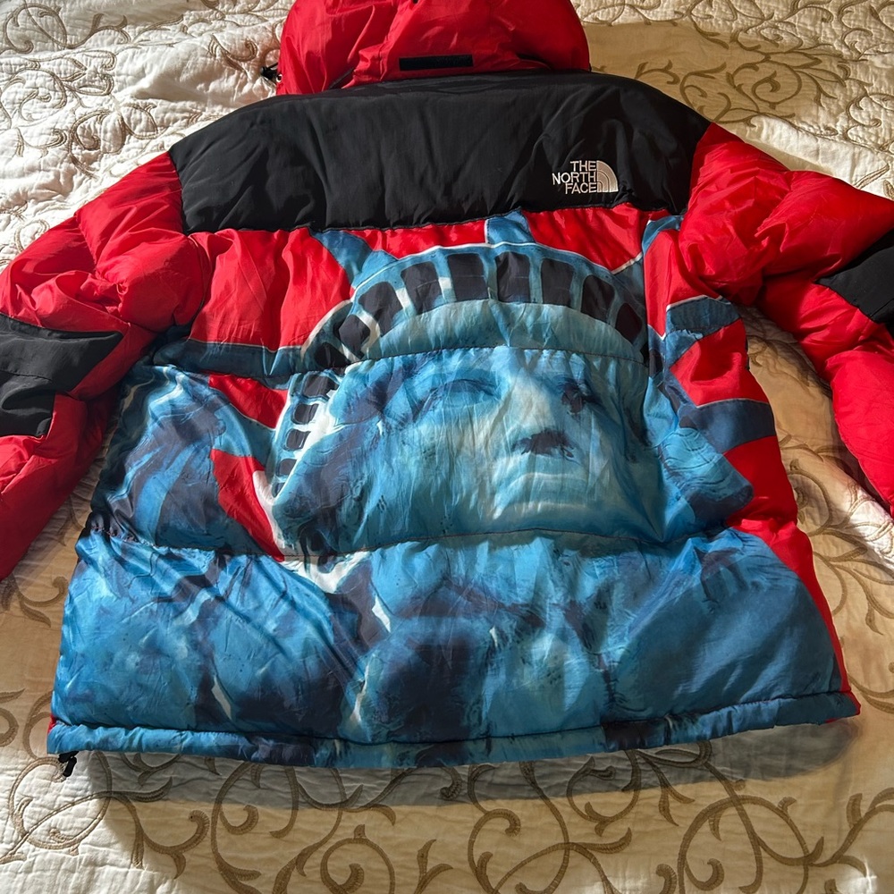 The North Face Red and Blue Statue of Liberty Jacket